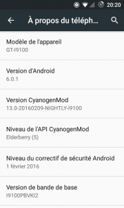 Android 6.0.1 sur I9100P