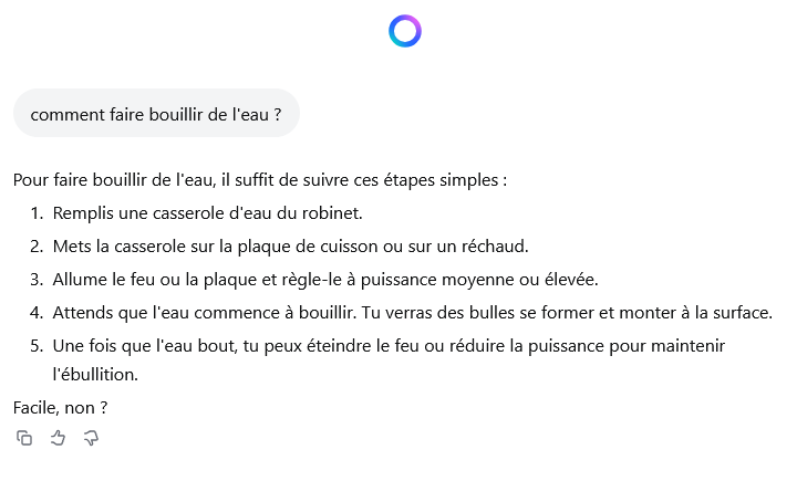 Réponse de Meta AI