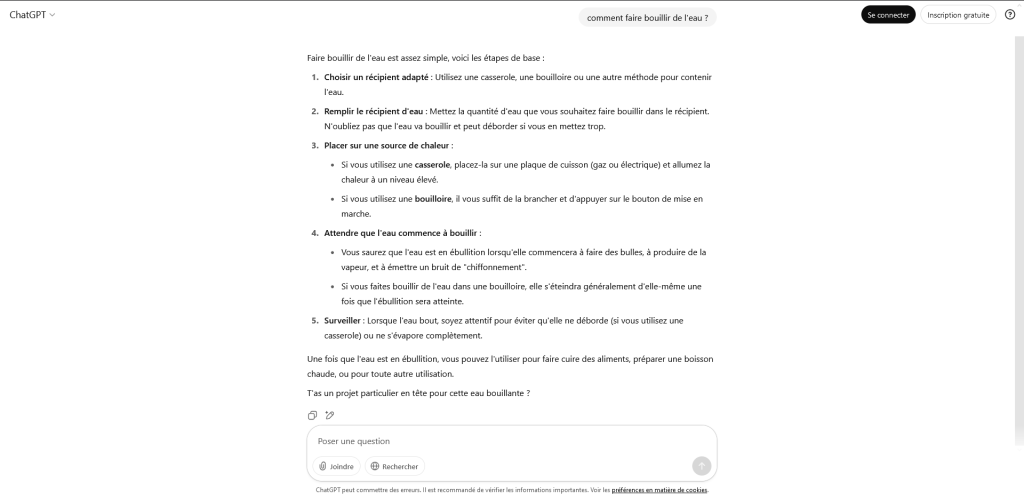 Réponse de ChatGPT